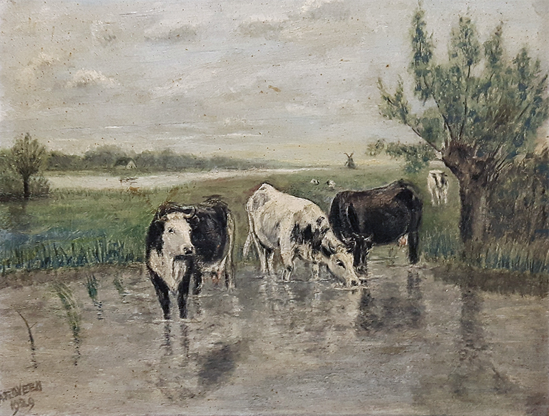 schilderij weiland koeien